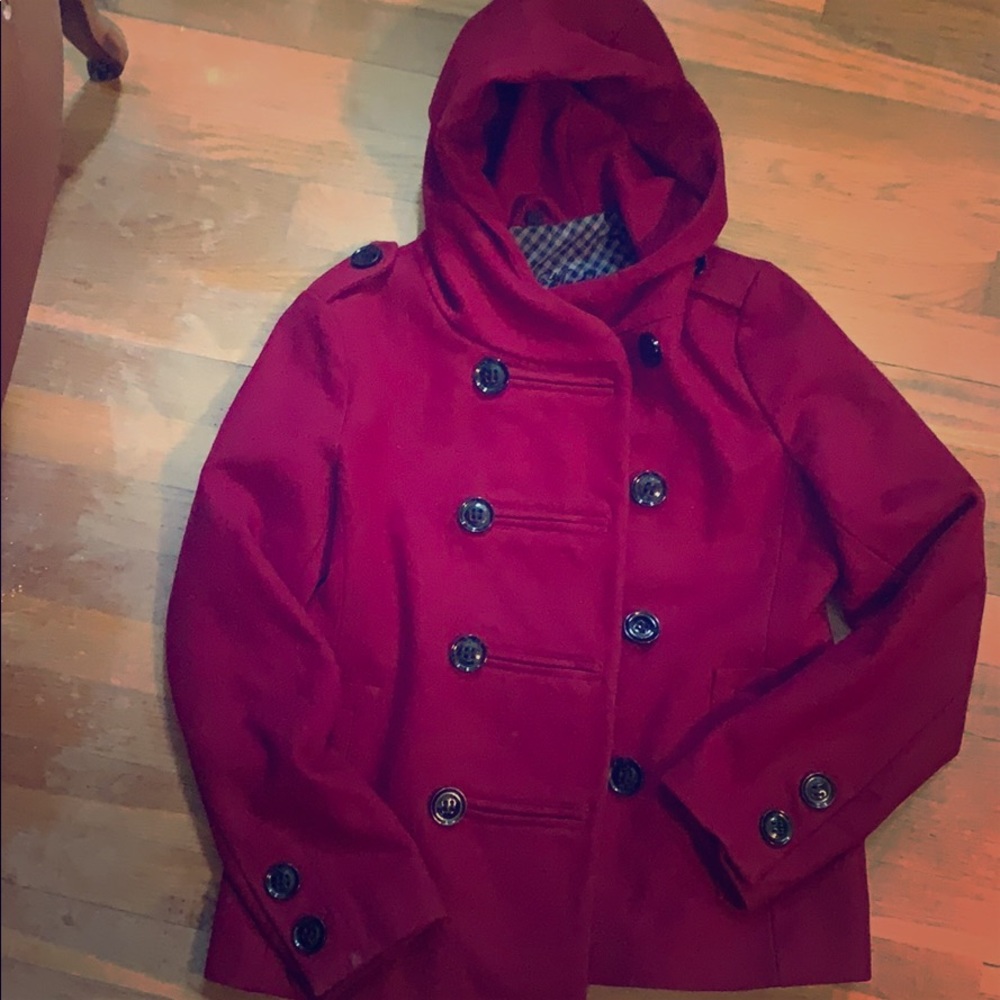 Hooded pea coat